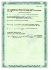 Оборотная сторона лицензии